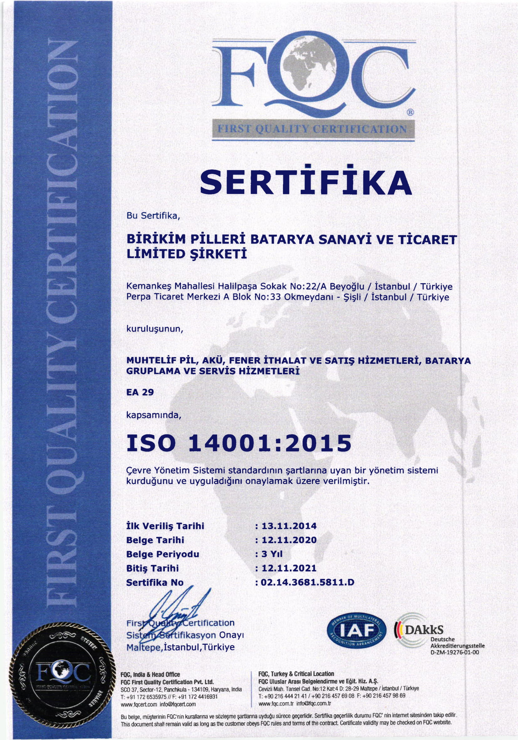 İSO 14001 TR